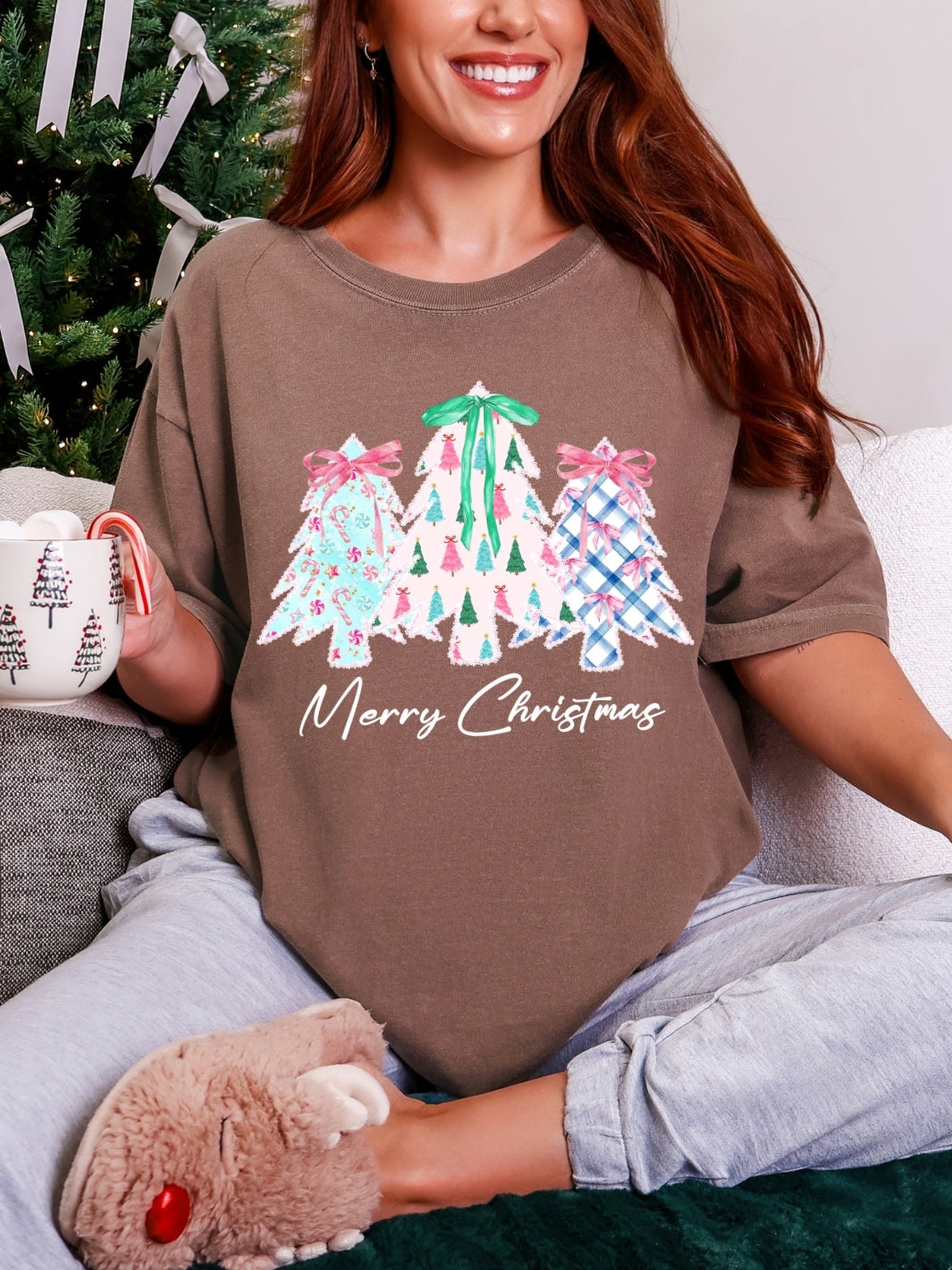 Comfort Colors Preppy Christmas Trees T-Shirt