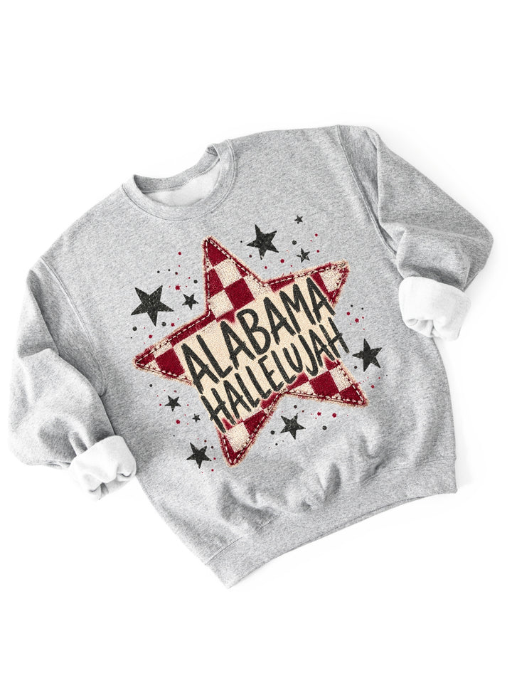Retro Alabama Hallelujah Game Day Graphic Crewneck Sweatshirt