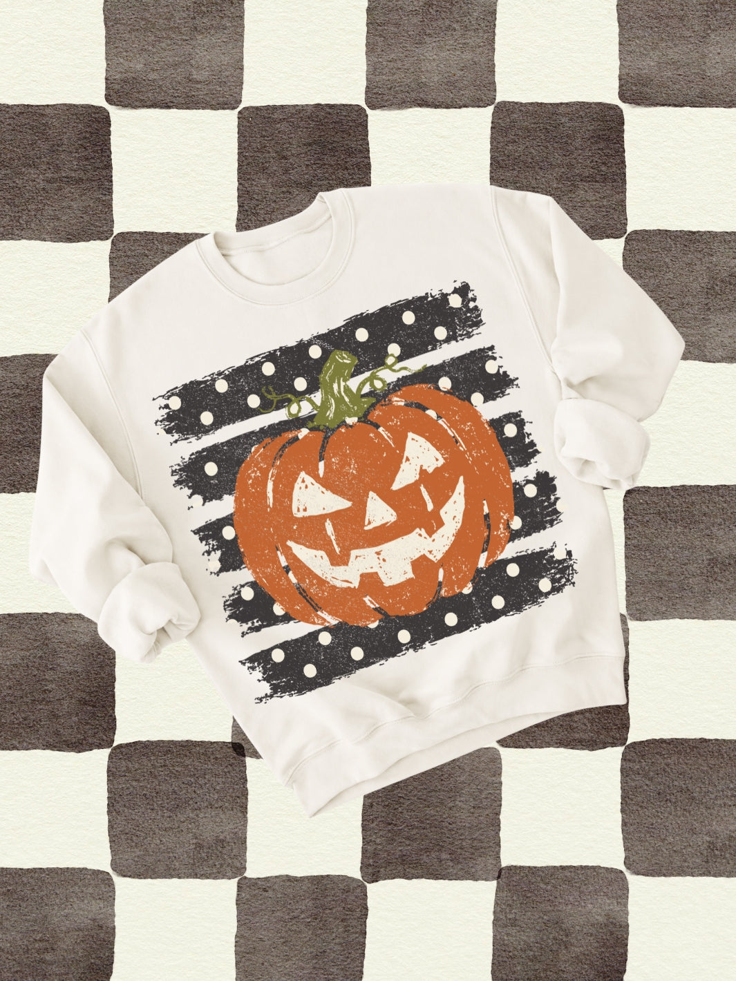 Retro Jack Pumpkin Graphic Crewneck Sweatshirt