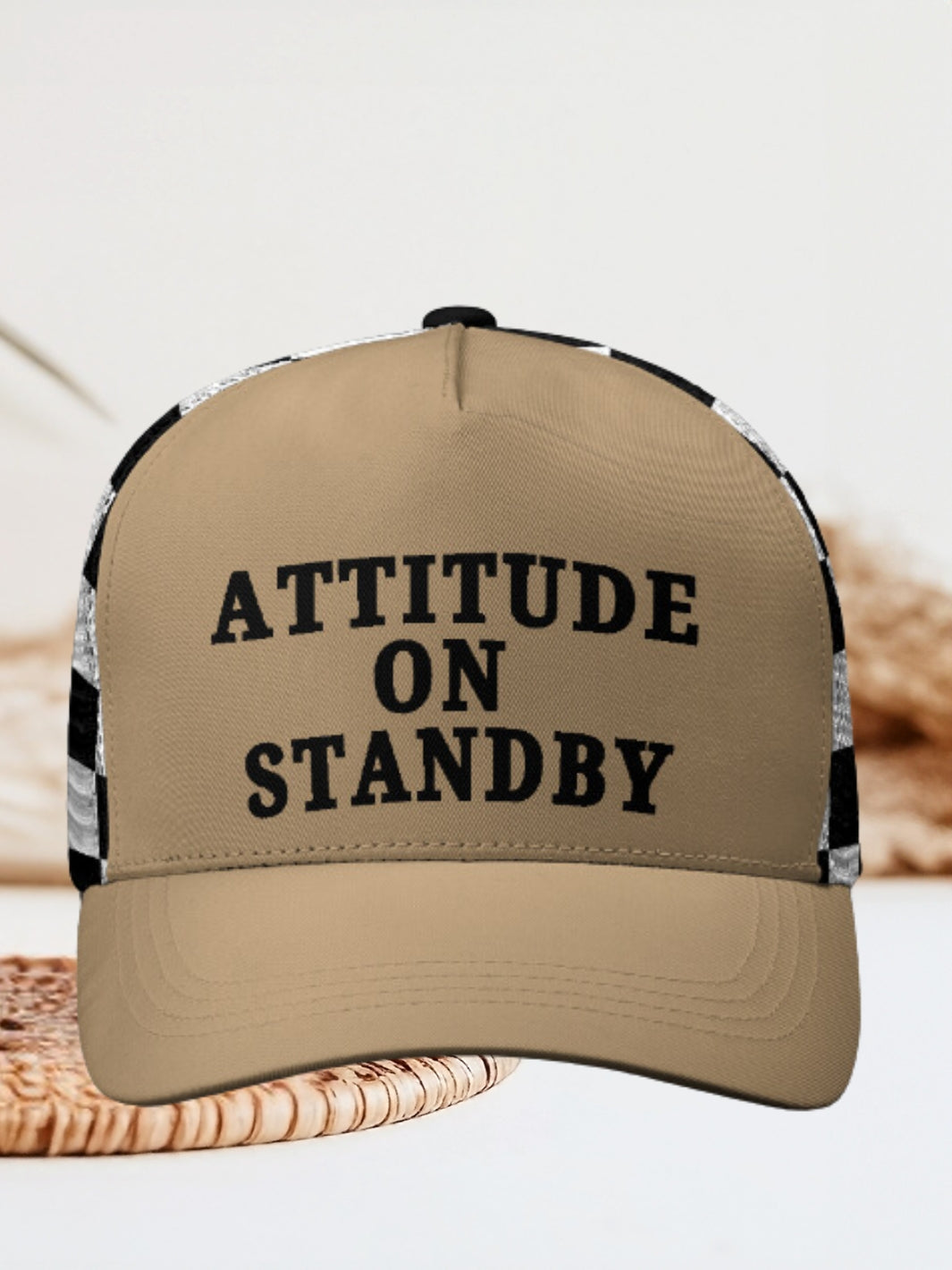 Checkered Attitude On Standby Trucker Hat