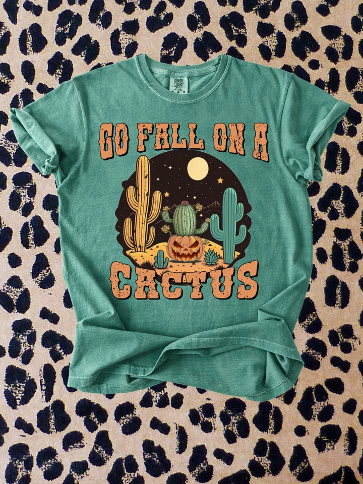 Retro Western Fall On A Cactus Comfort Colors Graphic Tee