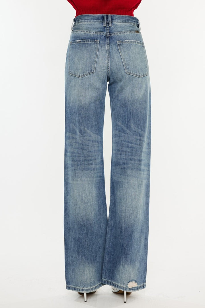 Kancan Sadie Distressed High Waist Bootcut Jeans