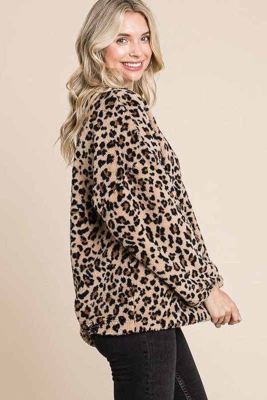 Culture Code Leopard Faux Fur Top