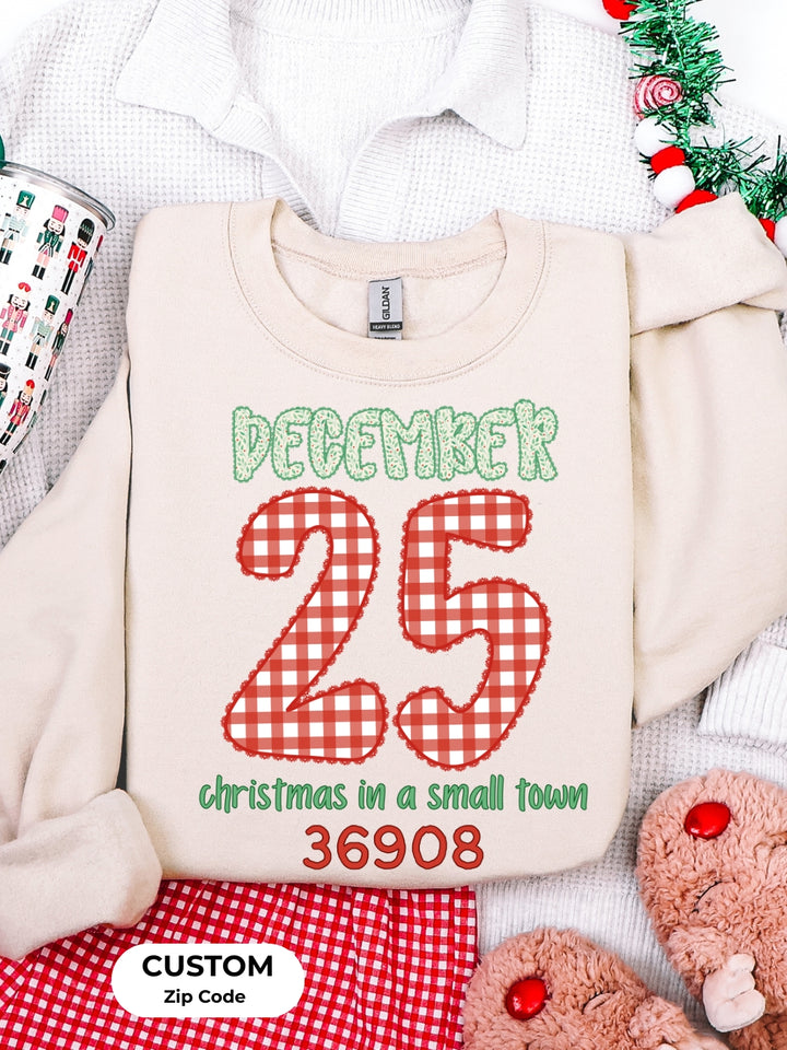 CUSTOM ZIP Gildan Christmas In A Small Town Sweatshirt