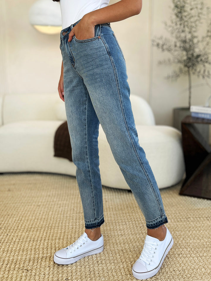 Judy Blue Keri Mid Rise Rigid Magic Release Hem Jeans