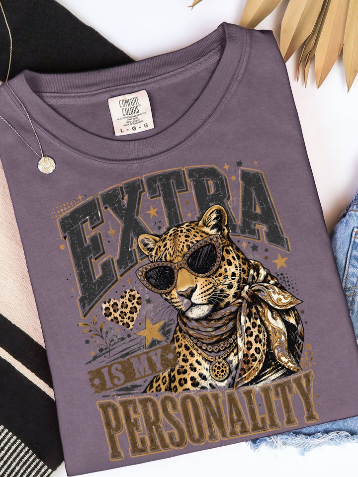 Retro Leopard Print Extra Personality Comfort Colors Graphic Tee