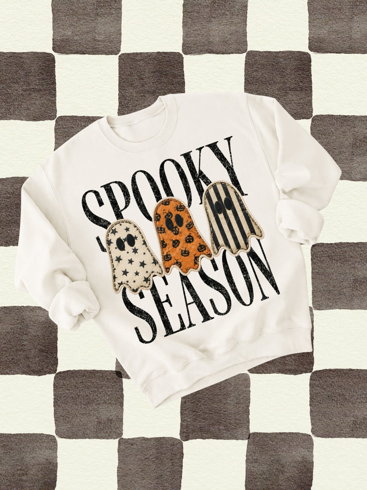 Retro Ghost Spooky Season Graphic Crewneck Sweatshirt