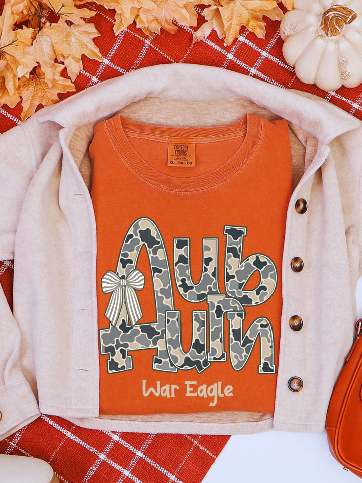 Auburn Retro Camo Game Day Graphic Comfort Colors Tee