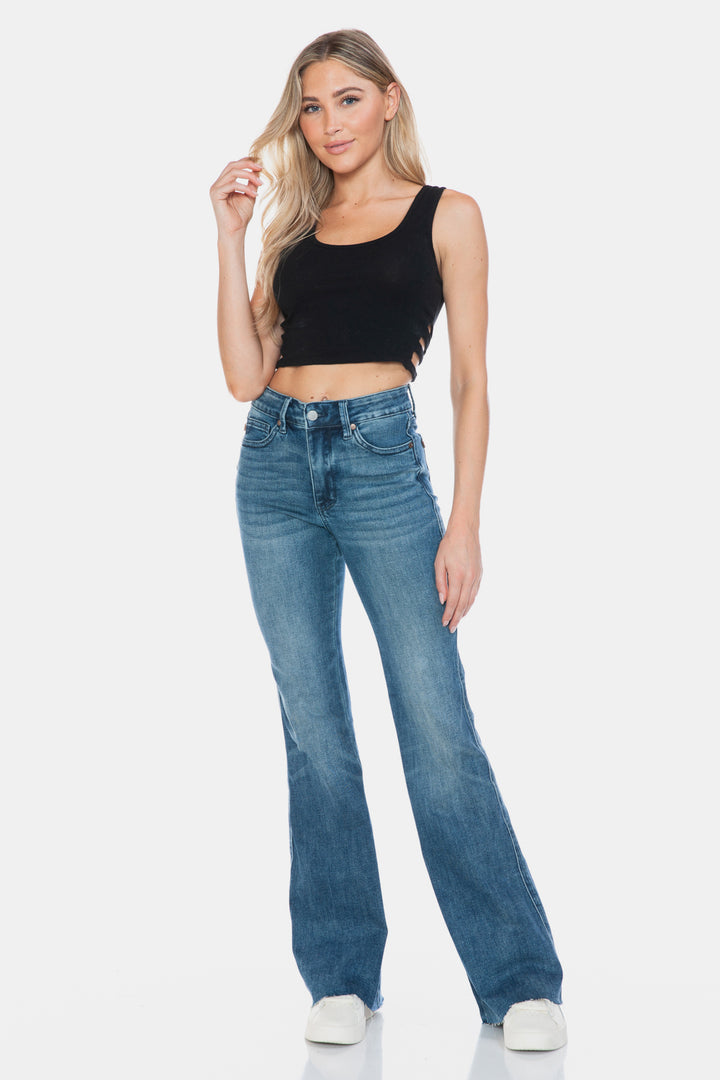 Judy Blue Sarah Tummy Control Cut Hem Flare Jeans