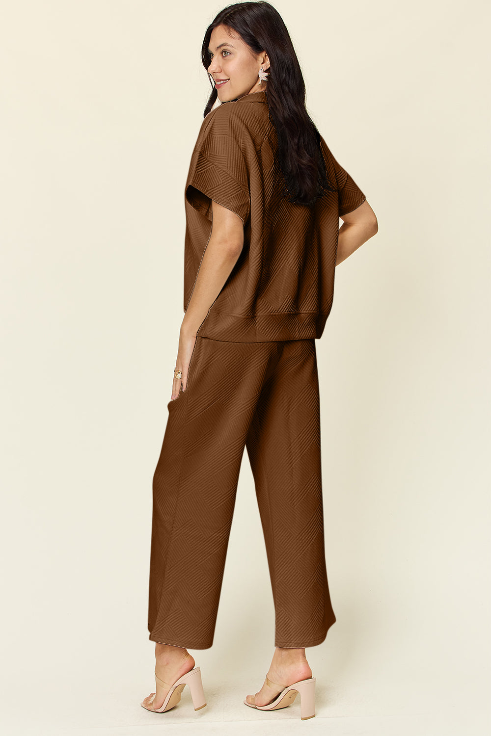 Lane Textured Trend Half Zip Top & Pants Set