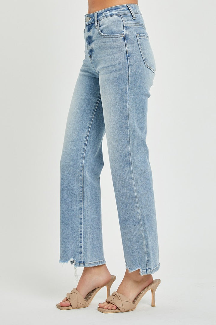 RISEN Megan High Rise Straight Jeans