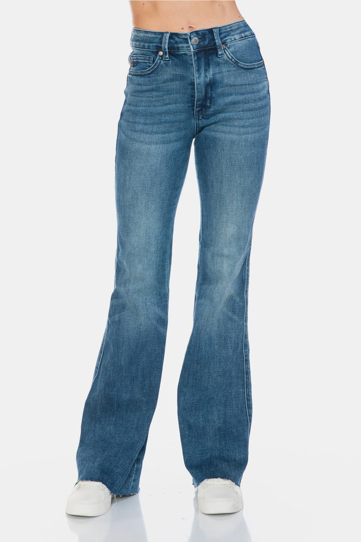 Judy Blue Sarah Tummy Control Cut Hem Flare Jeans