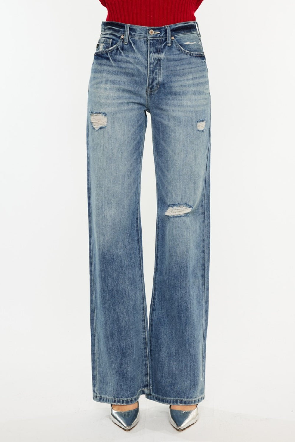 Kancan Sadie Distressed High Waist Bootcut Jeans