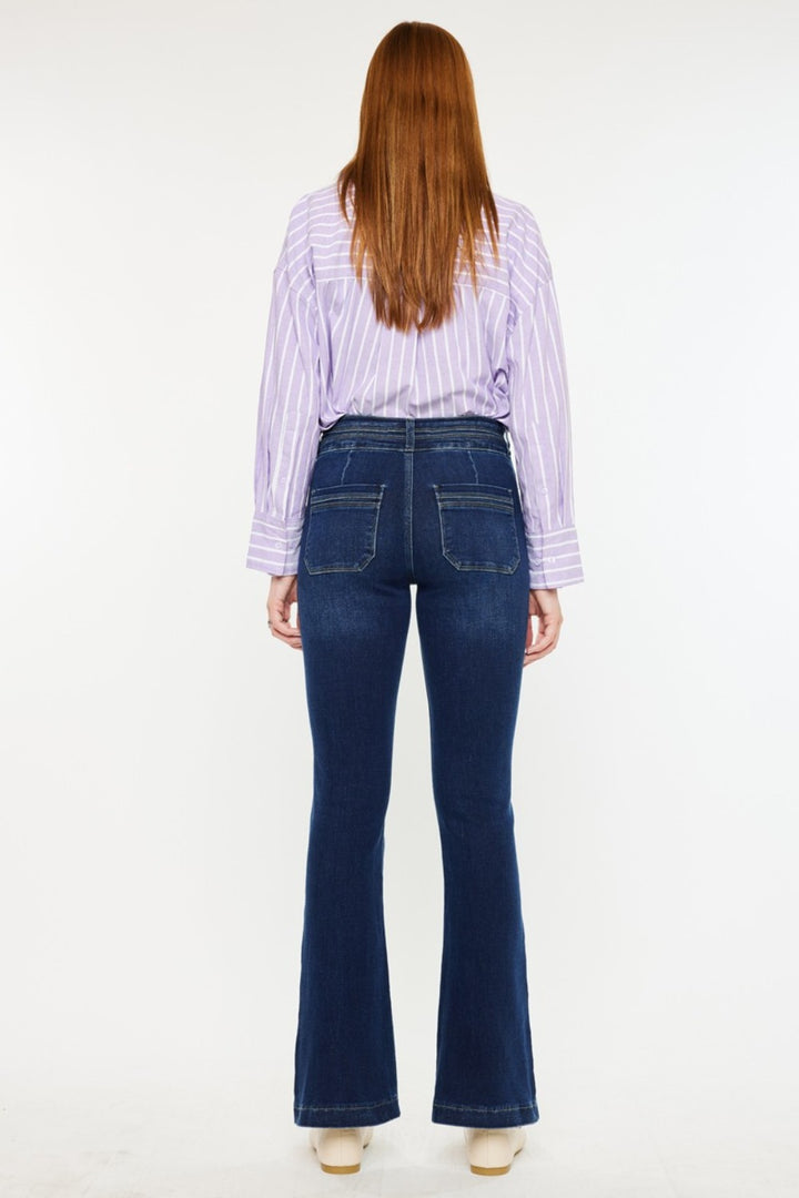 Kancan Frances High Rise Double Waistband Flare Jeans