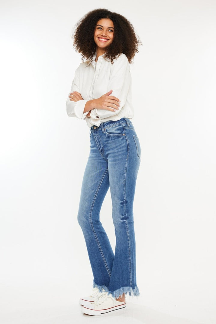 Kancan Beth High Rise Frayed Hem Jeans