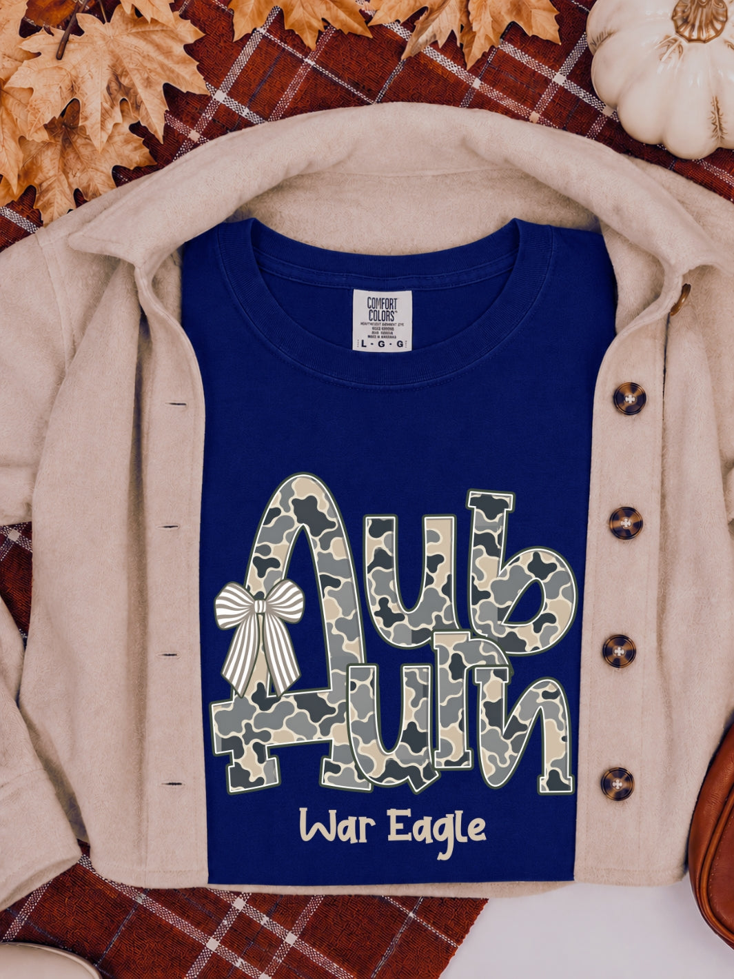 Auburn Retro Camo Game Day Graphic Comfort Colors Tee