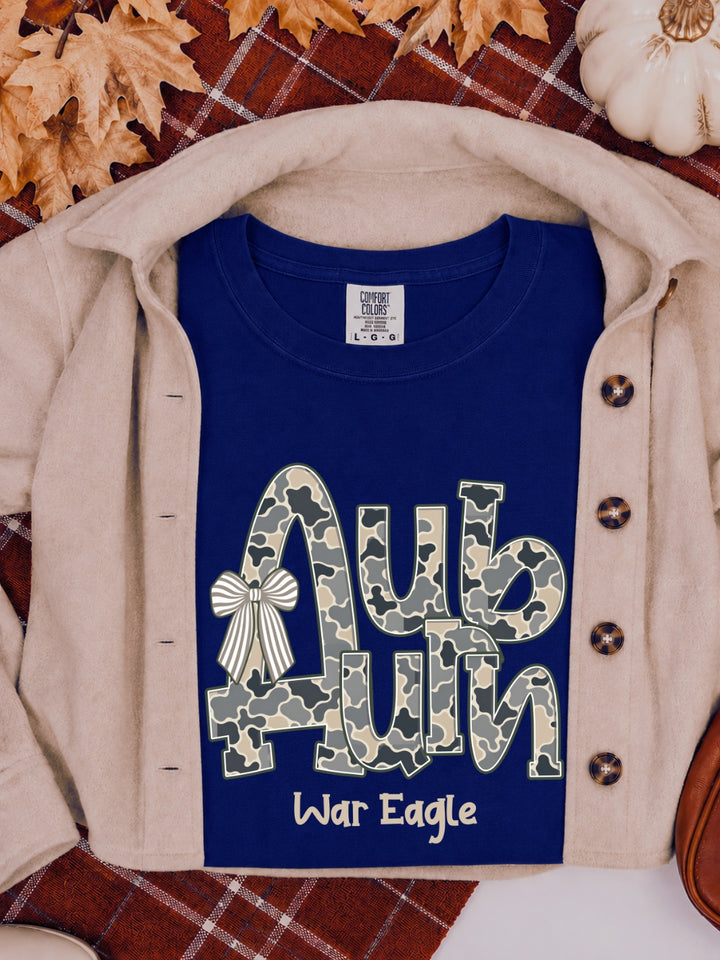 Auburn Retro Camo Game Day Graphic Comfort Colors Tee