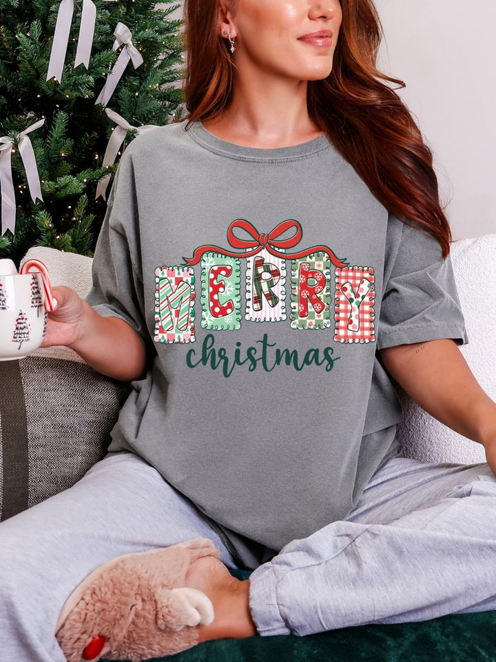 Comfort Colors Preppy Merry Christmas T-Shirt