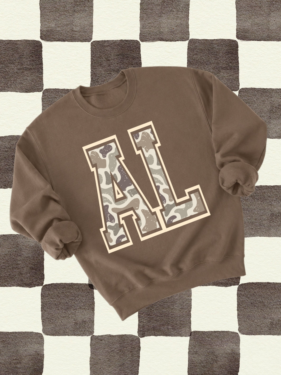 Alabama Varsity Camo Print Graphic Crewneck Sweatshirt