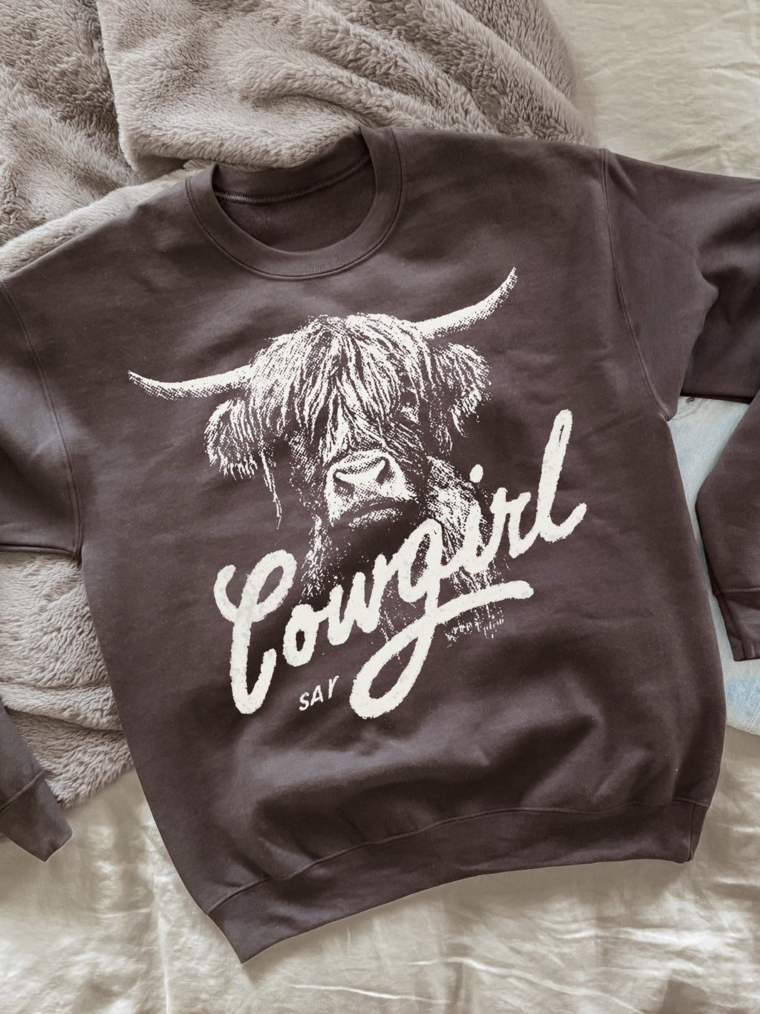 Western Vintage Cowgirl Graphic Crewneck Sweatshirt