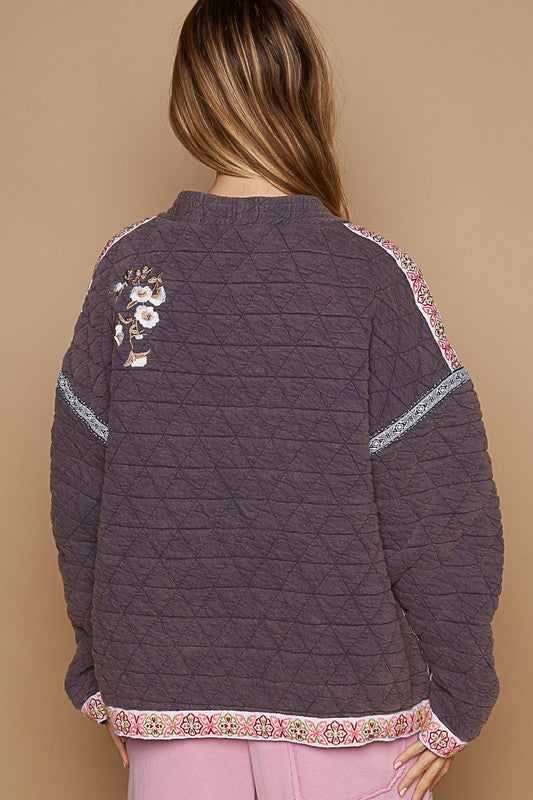 POL Embroidered Jacket In Mauve