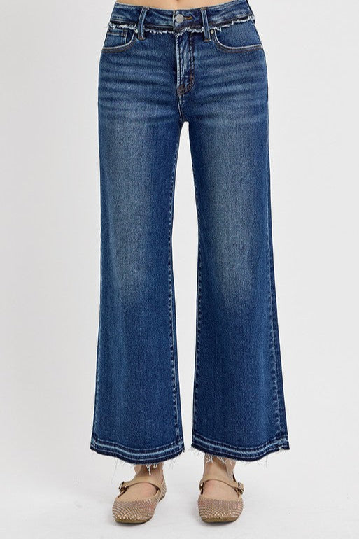 RISEN Tummy Control Bootcut Jeans In Dark Wash