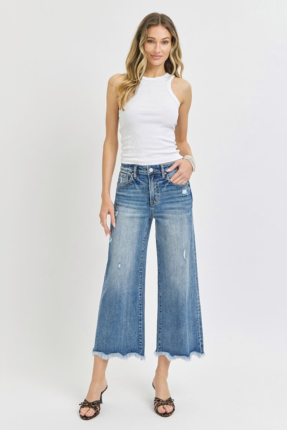 Risen Prime High Rise Cropped Flare Jeans