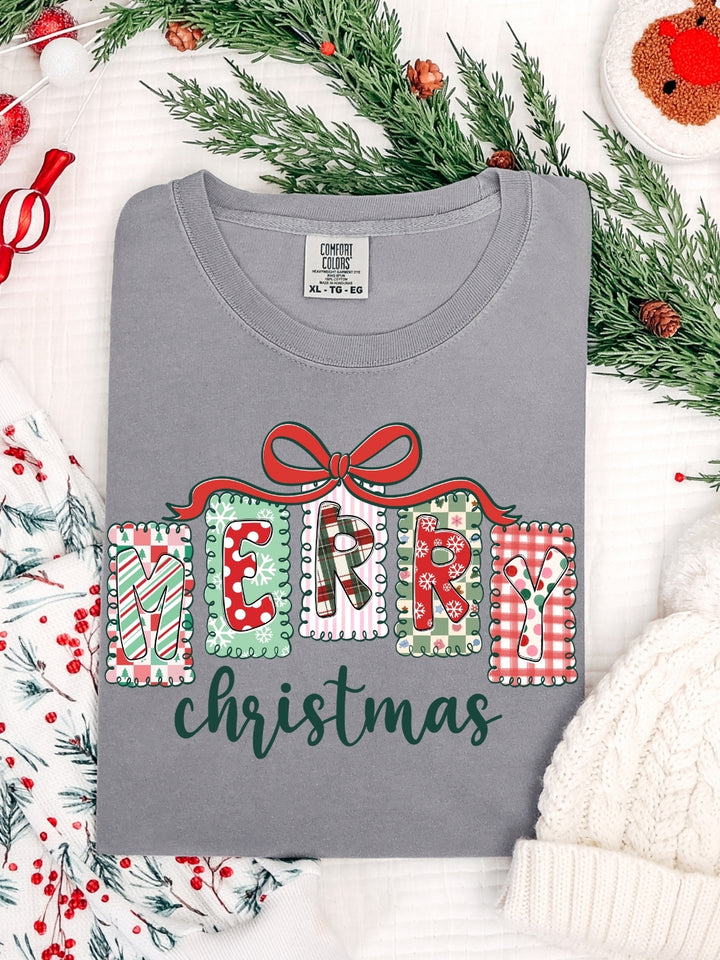 Comfort Colors Preppy Merry Christmas T-Shirt