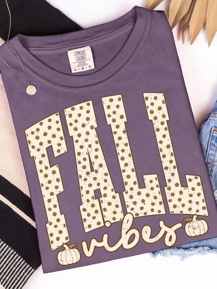 Retro Polka Dots Fall Vibes Comfort Colors Graphic Tee