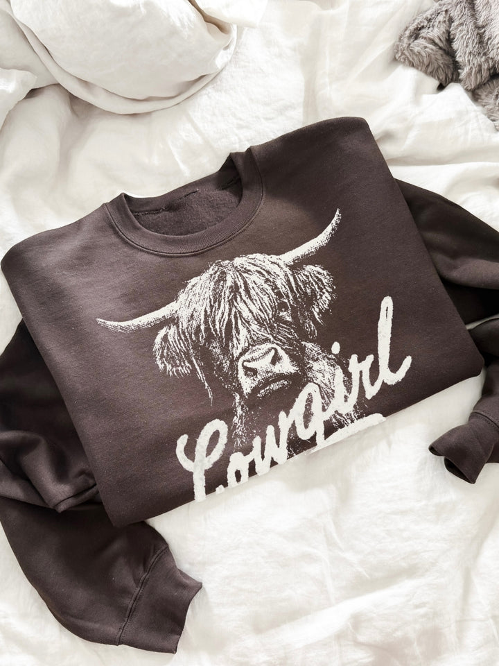 Western Vintage Cowgirl Graphic Crewneck Sweatshirt
