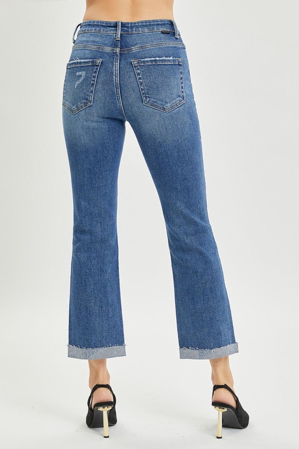 RISEN Beth Button Fly Cropped Bootcut Jeans