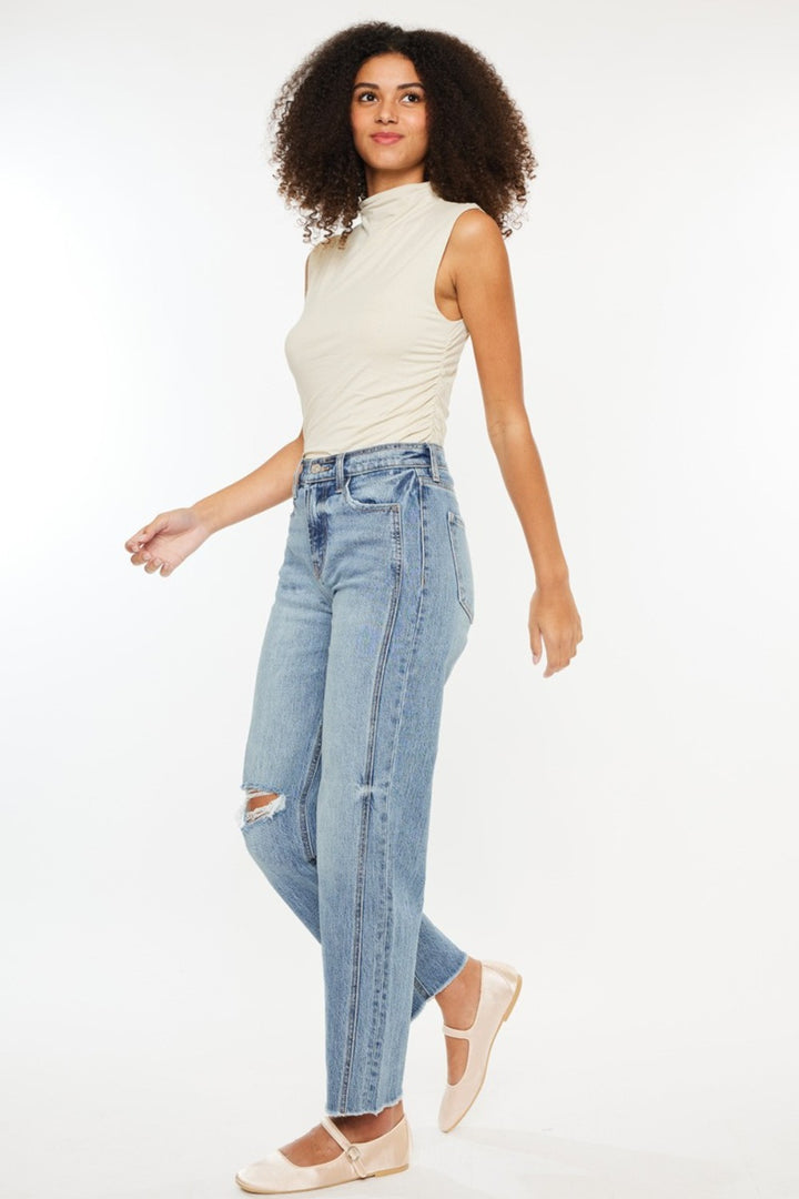 Kancan Flex Ultra High Rise Distressed Straight Jeans