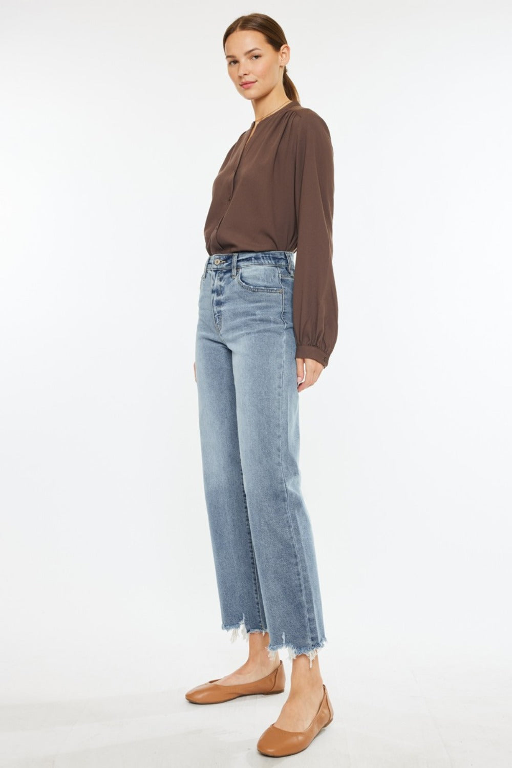 Kancan Nellie High Rise Slim Wide Leg Jeans