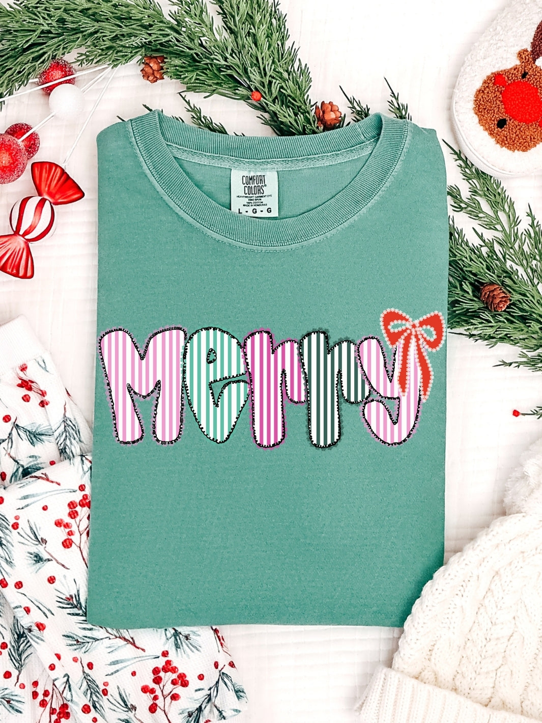 Comfort Colors Preppy Coquette Merry T-Shirt