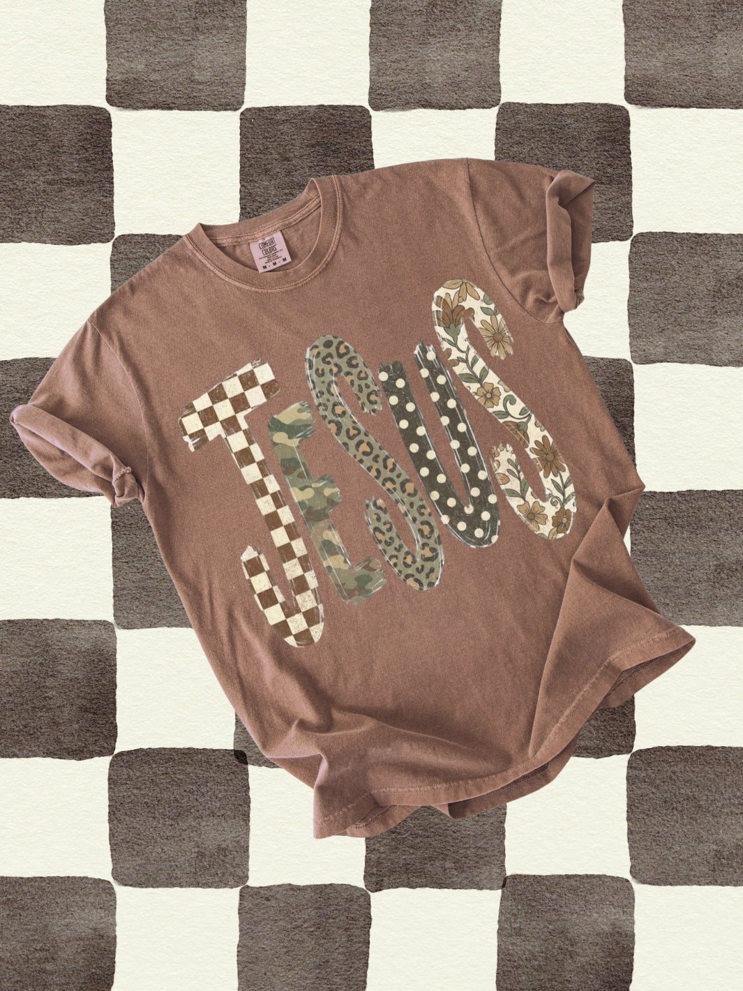 Retro Jesus Boho Fall Comfort Colors Graphic Tee