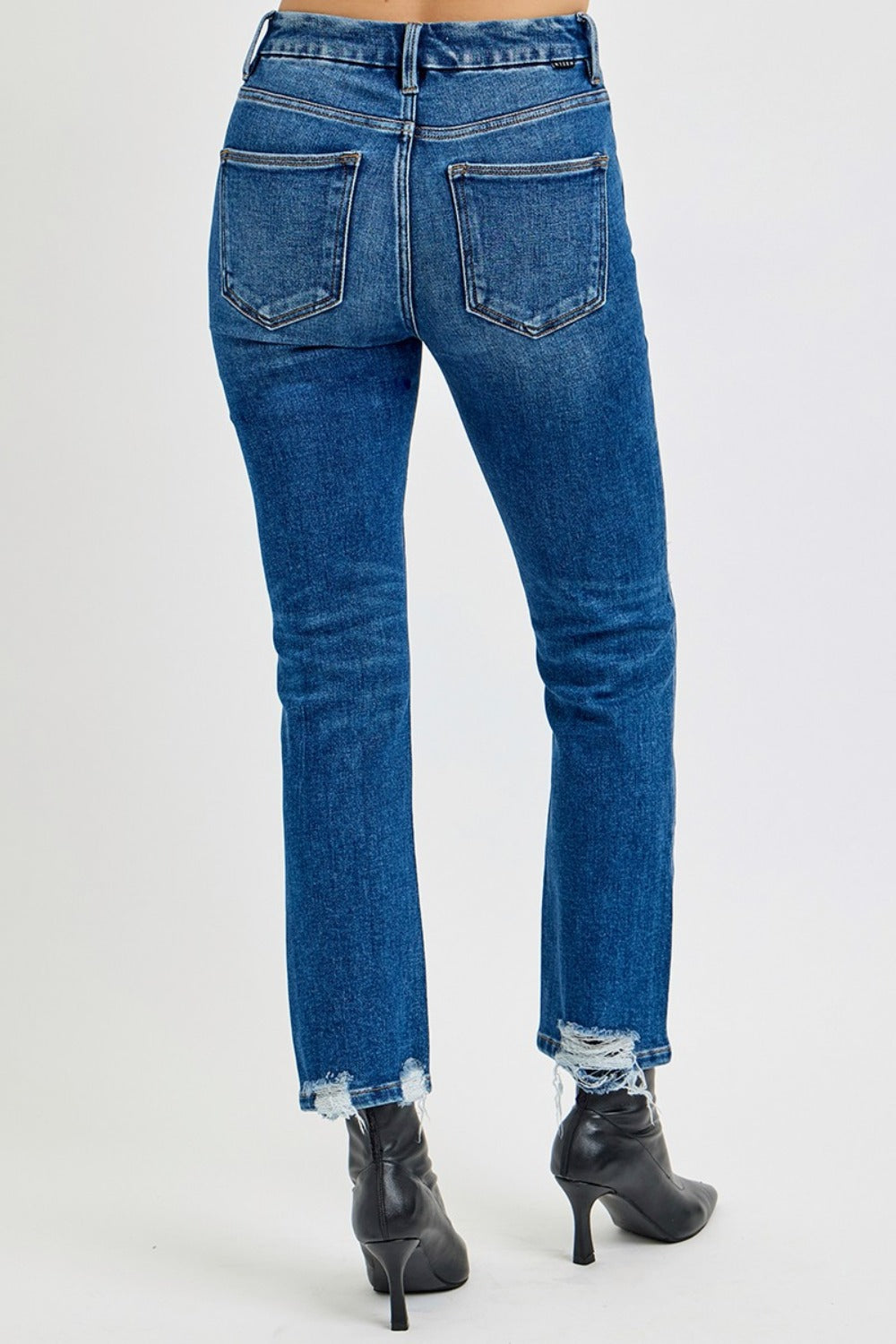 RISEN Pina High Rise Distressed Crop Straight Jeans