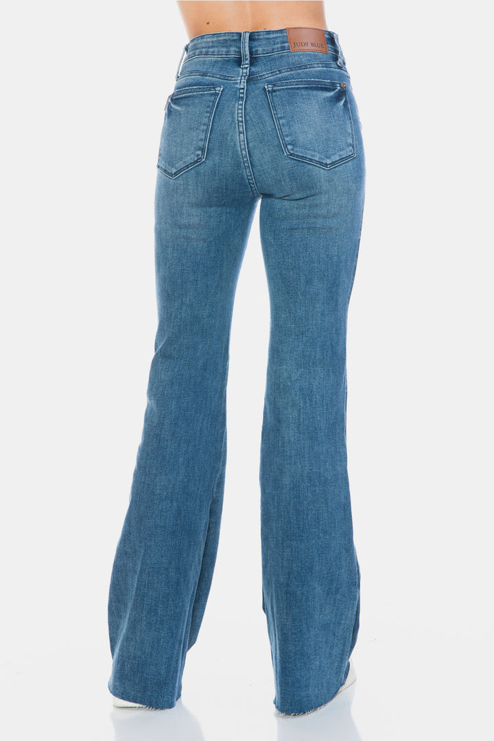 Judy Blue Sarah Tummy Control Cut Hem Flare Jeans