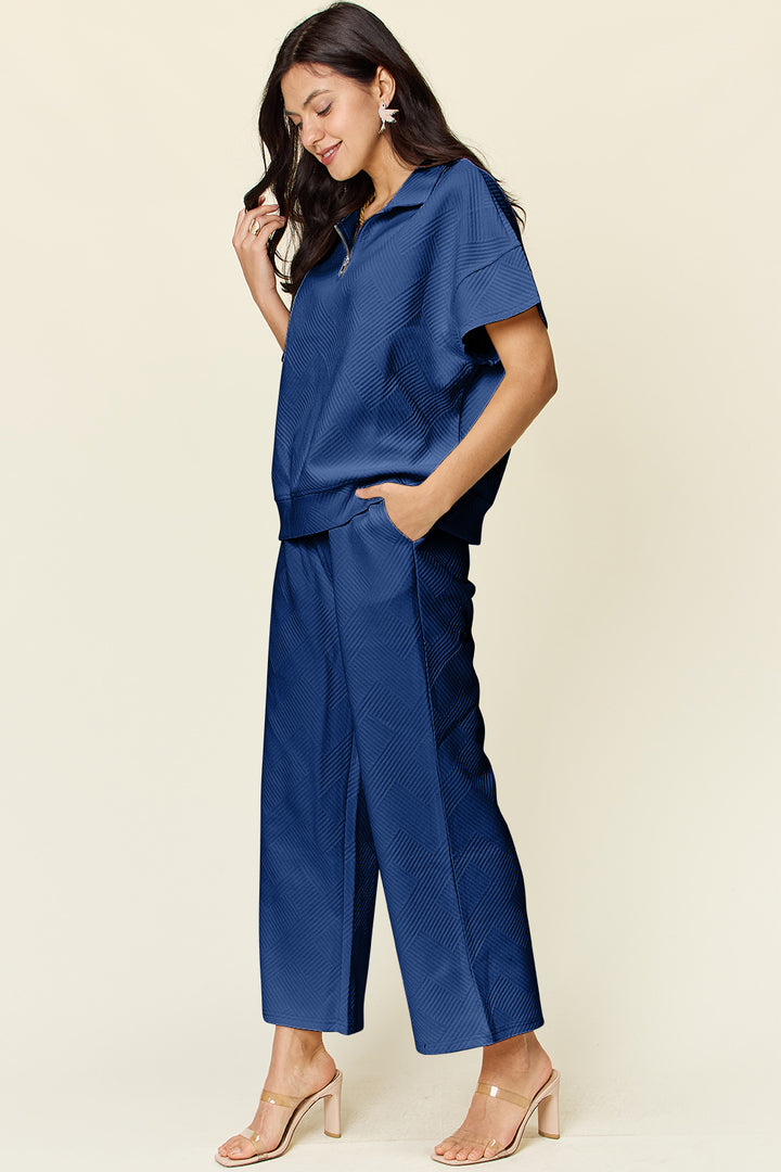 Lane Textured Trend Half Zip Top & Pants Set