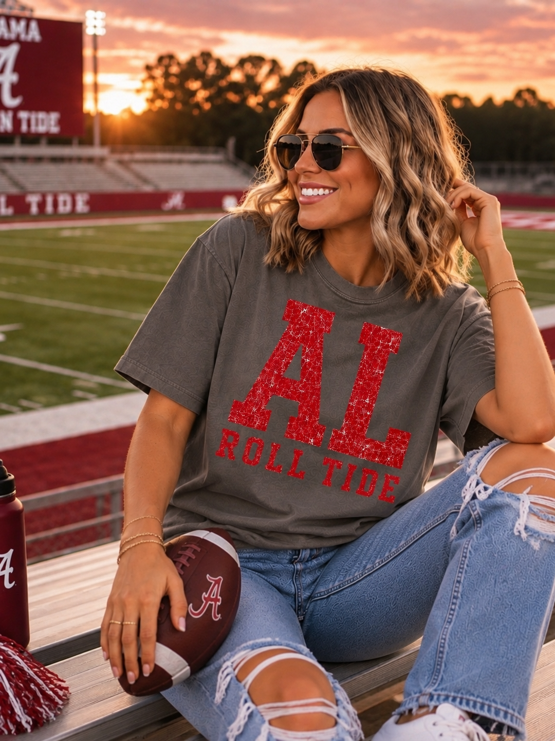 Alabama Crimson Tide Retro Game Day Comfort Colors Graphic Tee