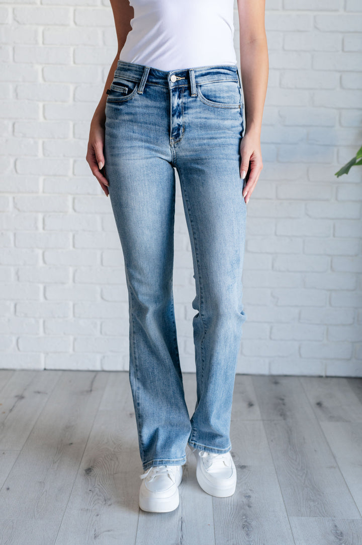 Alana Mid Rise Clean Bootcut Jeans - AddiBray