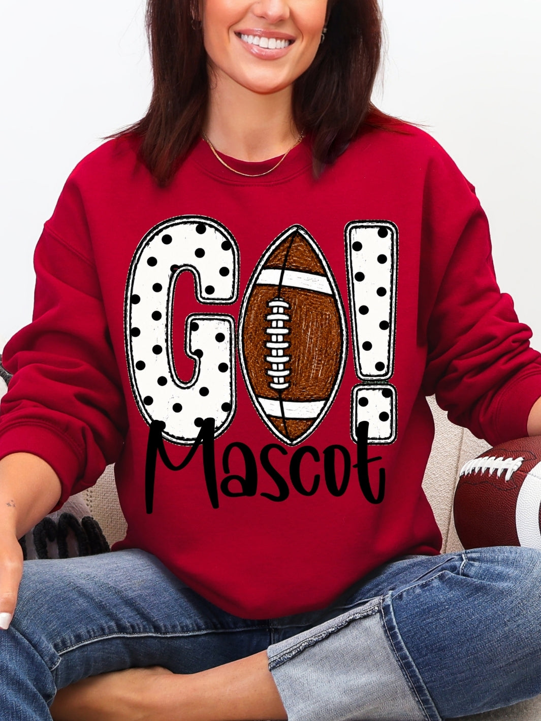 Custom Mascot Game Day Graphic Crewneck Sweatshirt