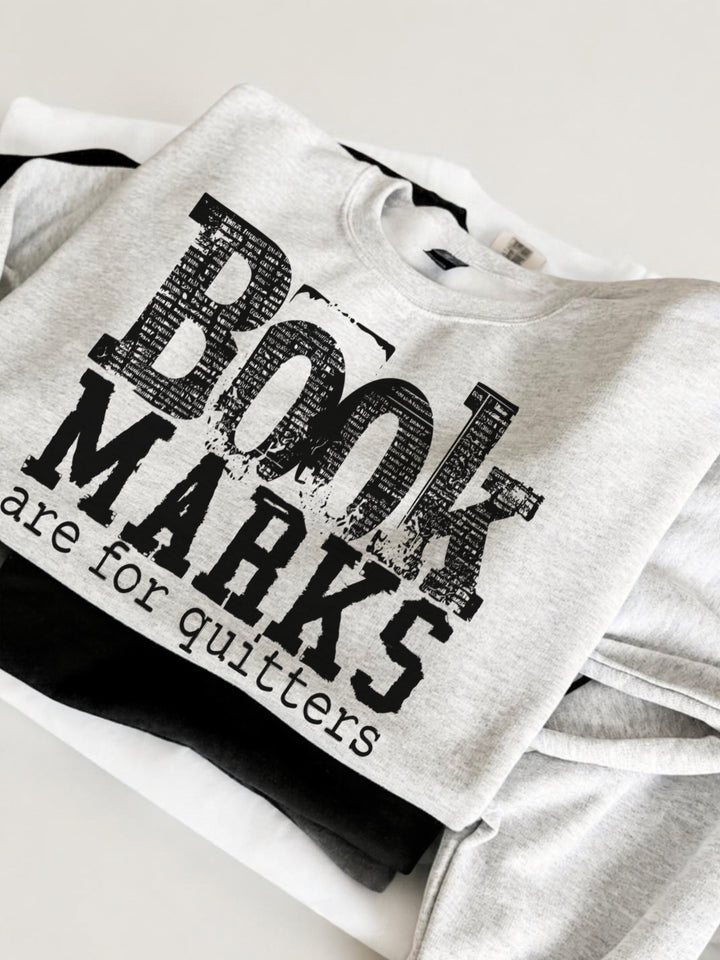 Retro Bookmarks Are For Quitters Graphic Crewneck Sweatshirt