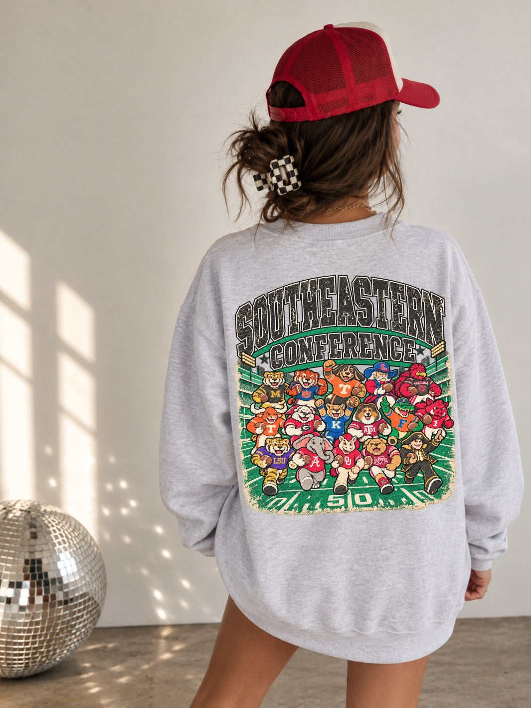Retro Southeastern Conference Game Day Graphic Crewneck Sweatshirt