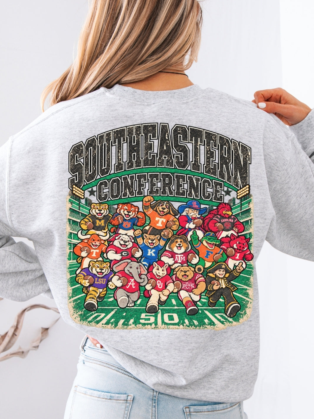 Retro Southeastern Conference Game Day Graphic Crewneck Sweatshirt
