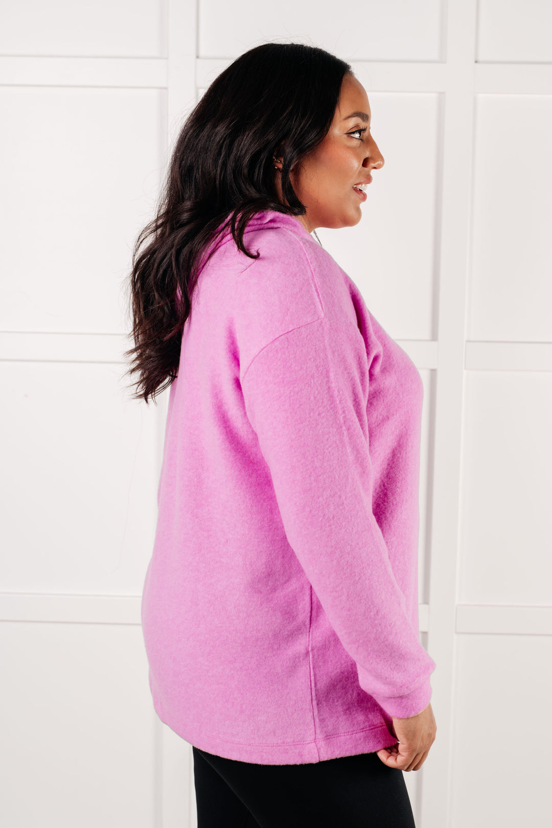 Zenana Basically My Favorite Hooded Pullover in Bright Mauve