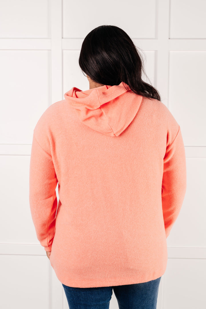 Zenana Basically My Favorite Hooded Pullover in Coral