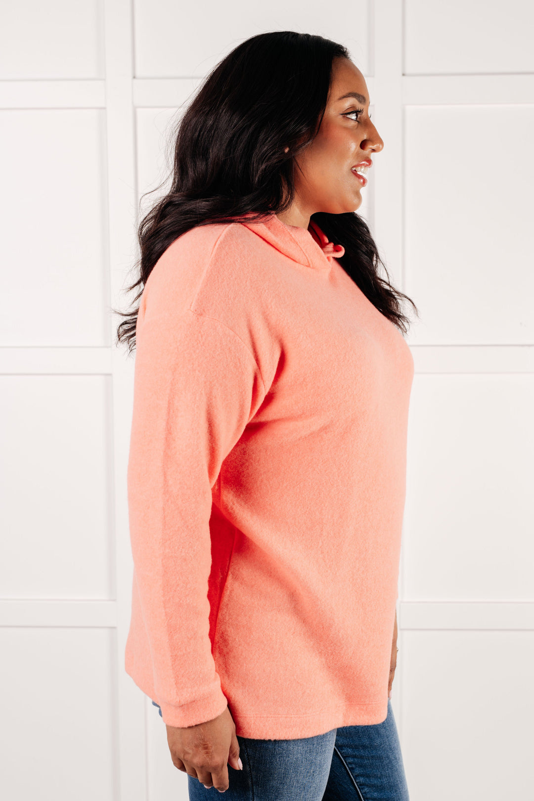 Zenana Basically My Favorite Hooded Pullover in Coral