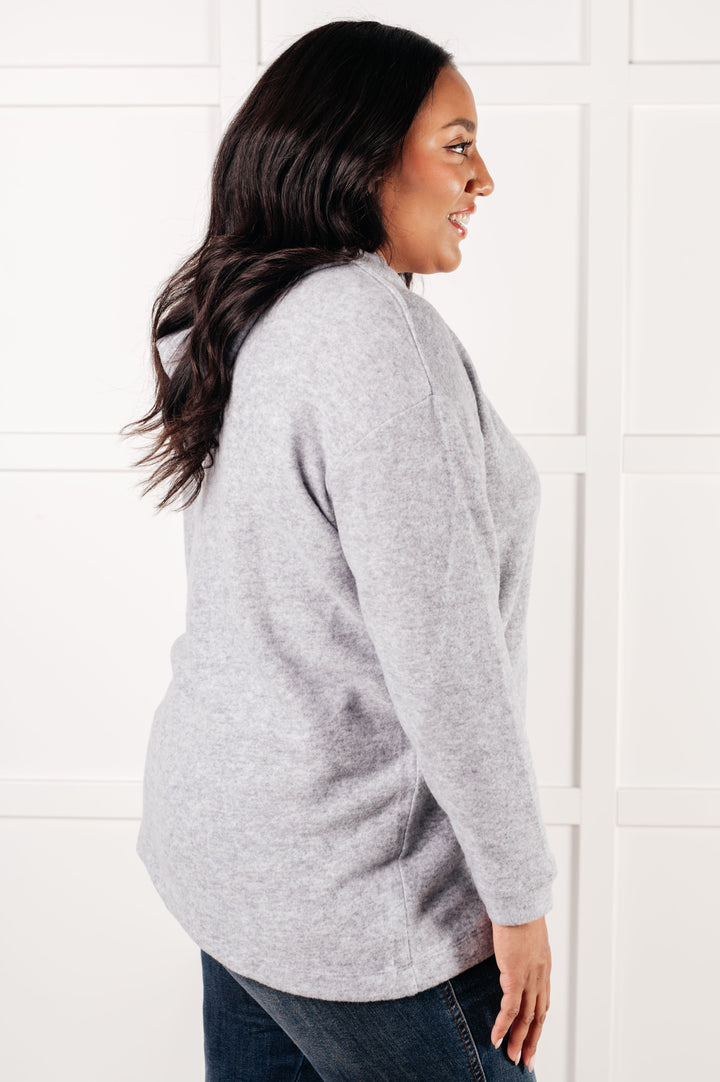 Zenana Basically My Favorite Hooded Pullover in Heather Grey