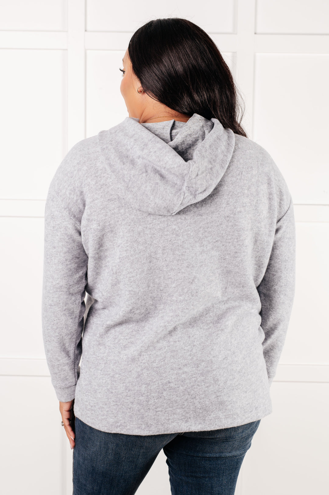 Zenana Basically My Favorite Hooded Pullover in Heather Grey