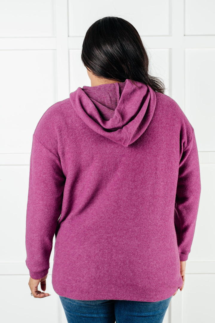 Zenana Basically My Favorite Hooded Pullover in Light Plum